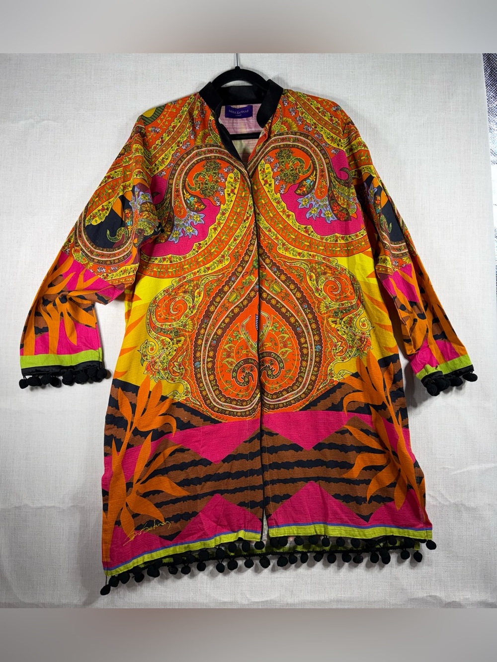 Boho Paisley Pom-Pom Tunic - Vibrant Multi